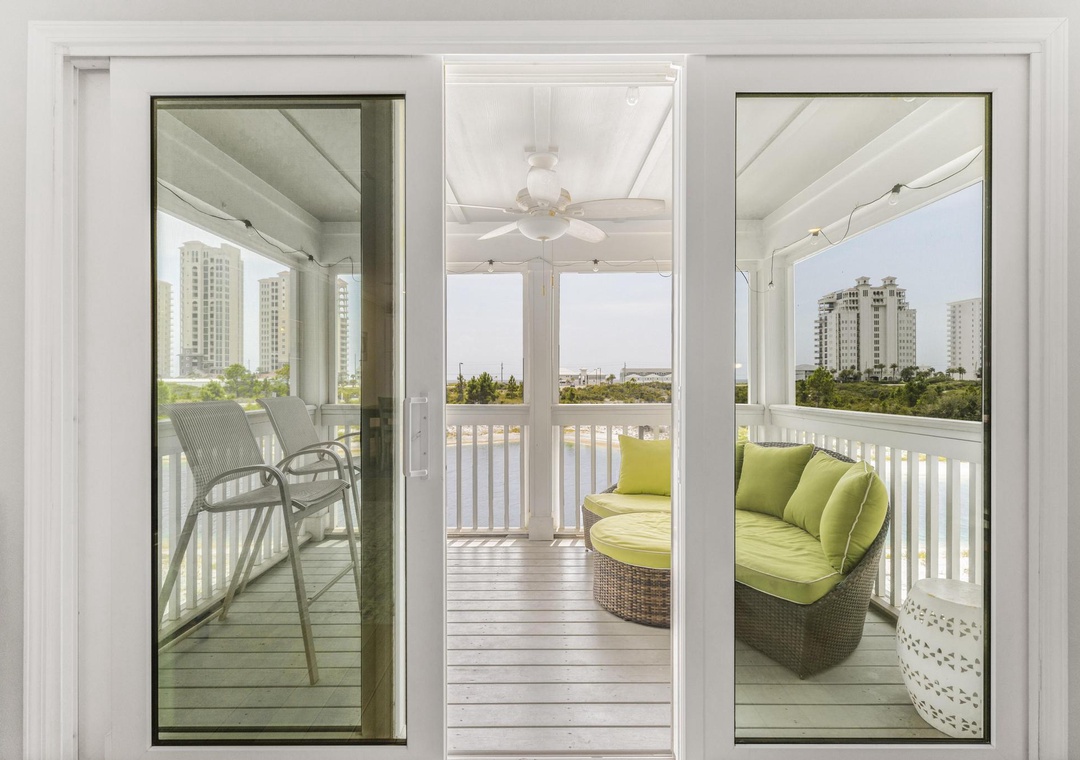 Head out onto the balcony
