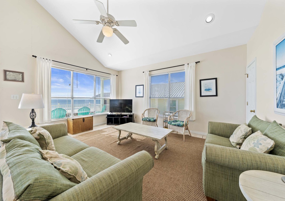 Relax with a movie on the flat-screen TV