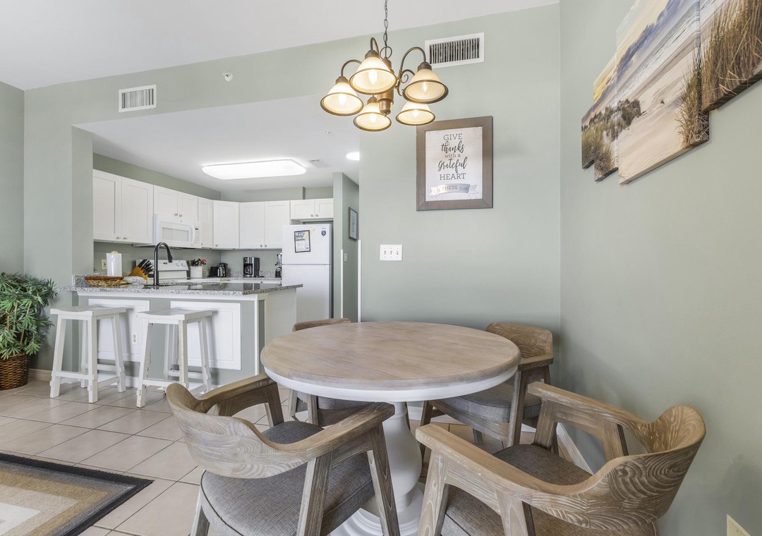 Dining table with seating for four