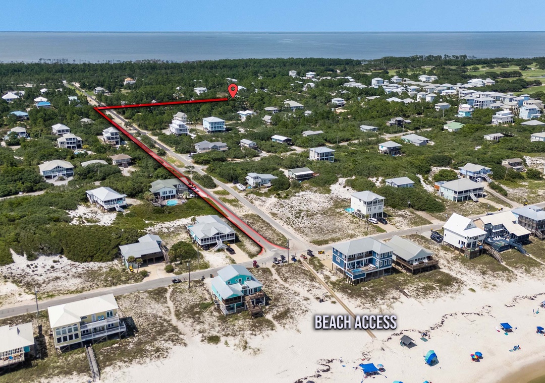 Walk to beach access .4 miles