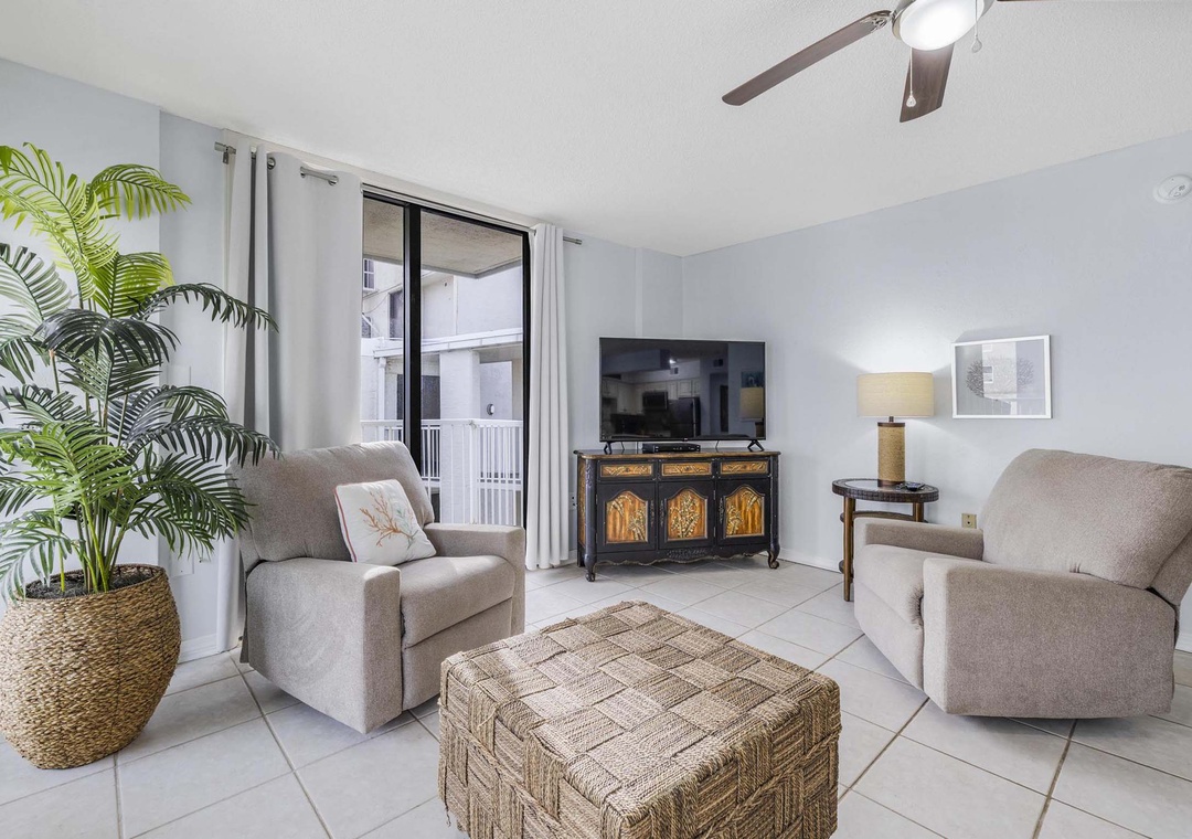 Living room with flat-screen TV