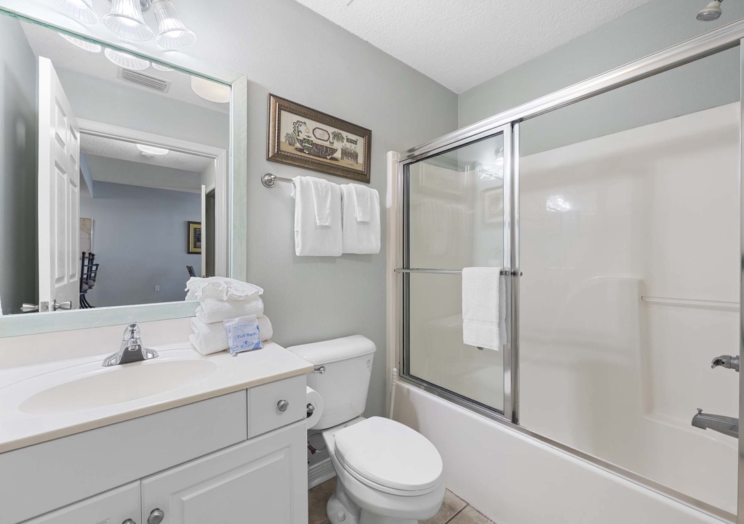 Guest bathroom with shower/tub combo