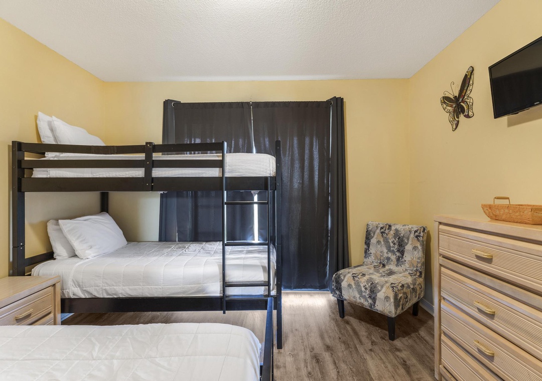 Twin-over-twin bunk bed, great for kids