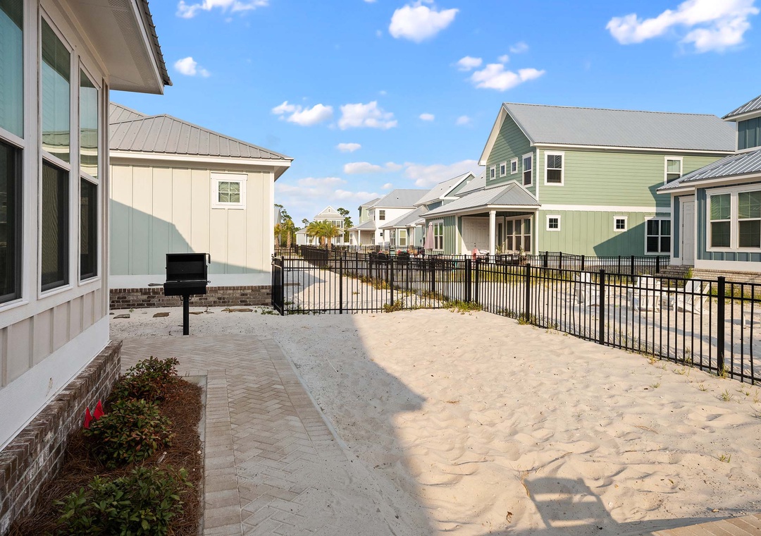 Fenced backyard area
