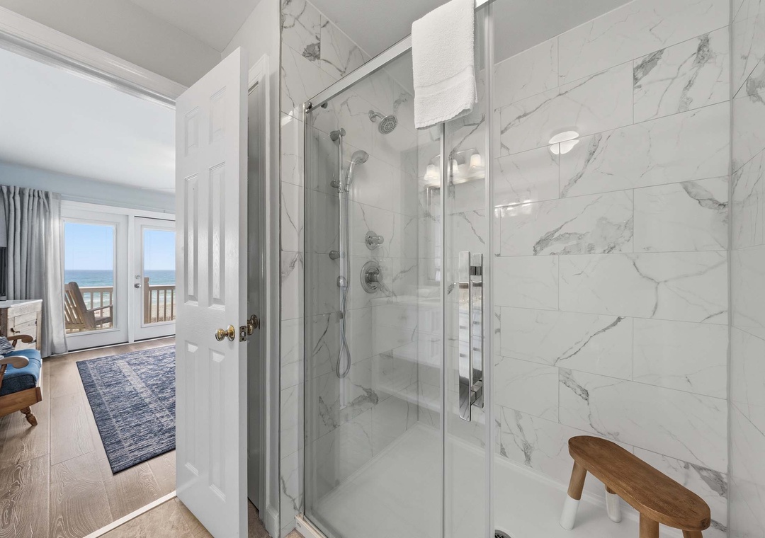 Primary ensuite bathroom with walk-in shower