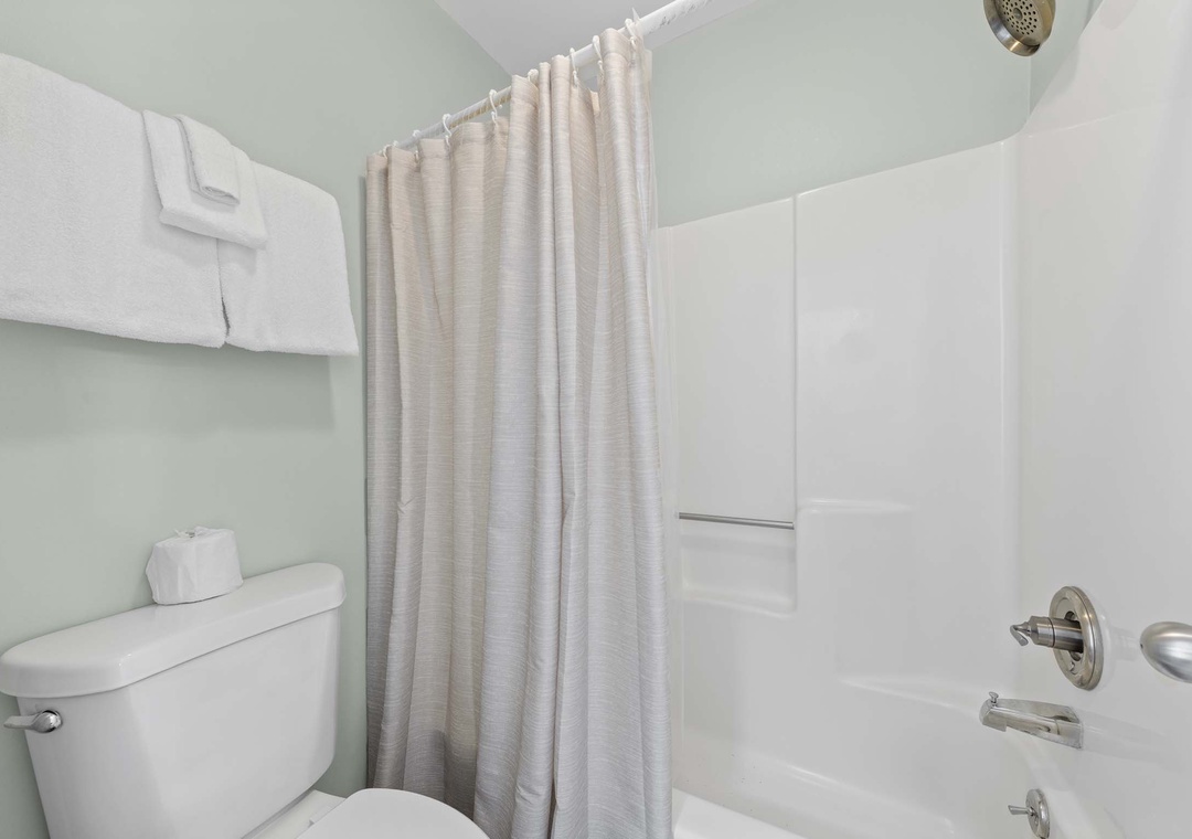 Shower/tub combo in the second floor bathroom