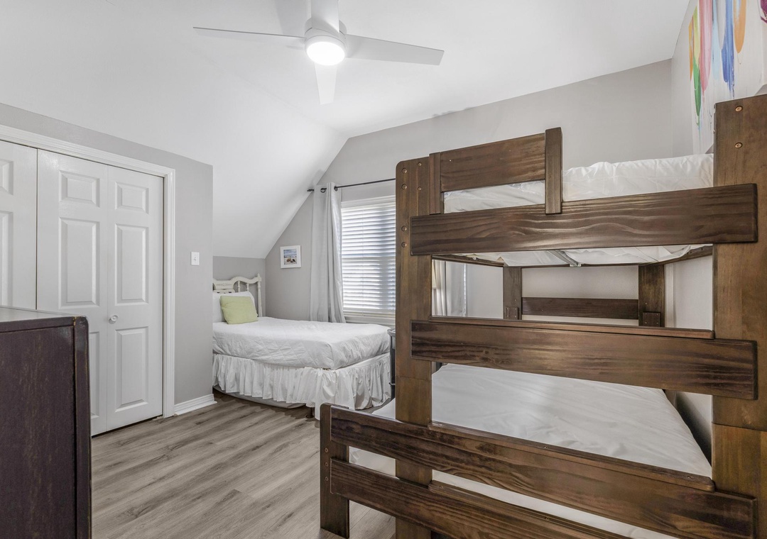 Twin over full bunk and twin bed - perfect for the kiddos!