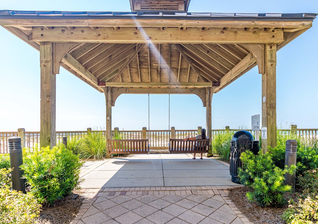 Enjoy the outdoor spaces at The Beach Club