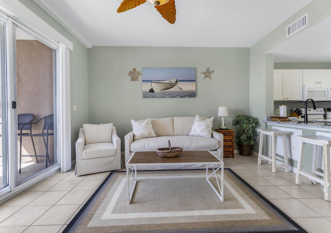 Living room with balcony access