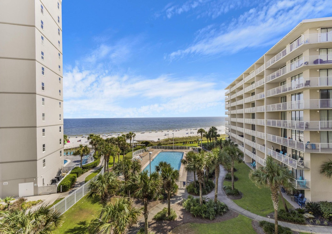 Beach and pool views