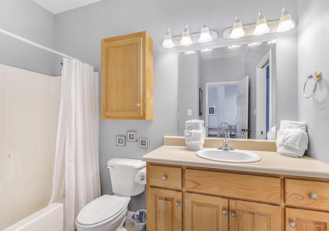 Guest bathroom with shower/tub combo