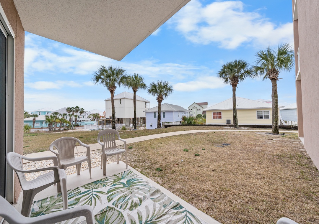 Ground floor patio off of the primary suite