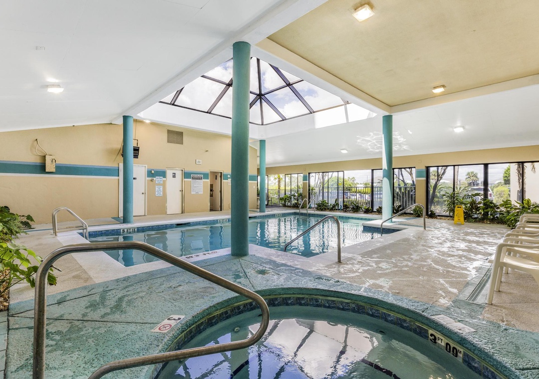 Community indoor pool and hot tub