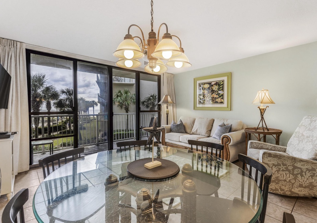 Dining table and living space