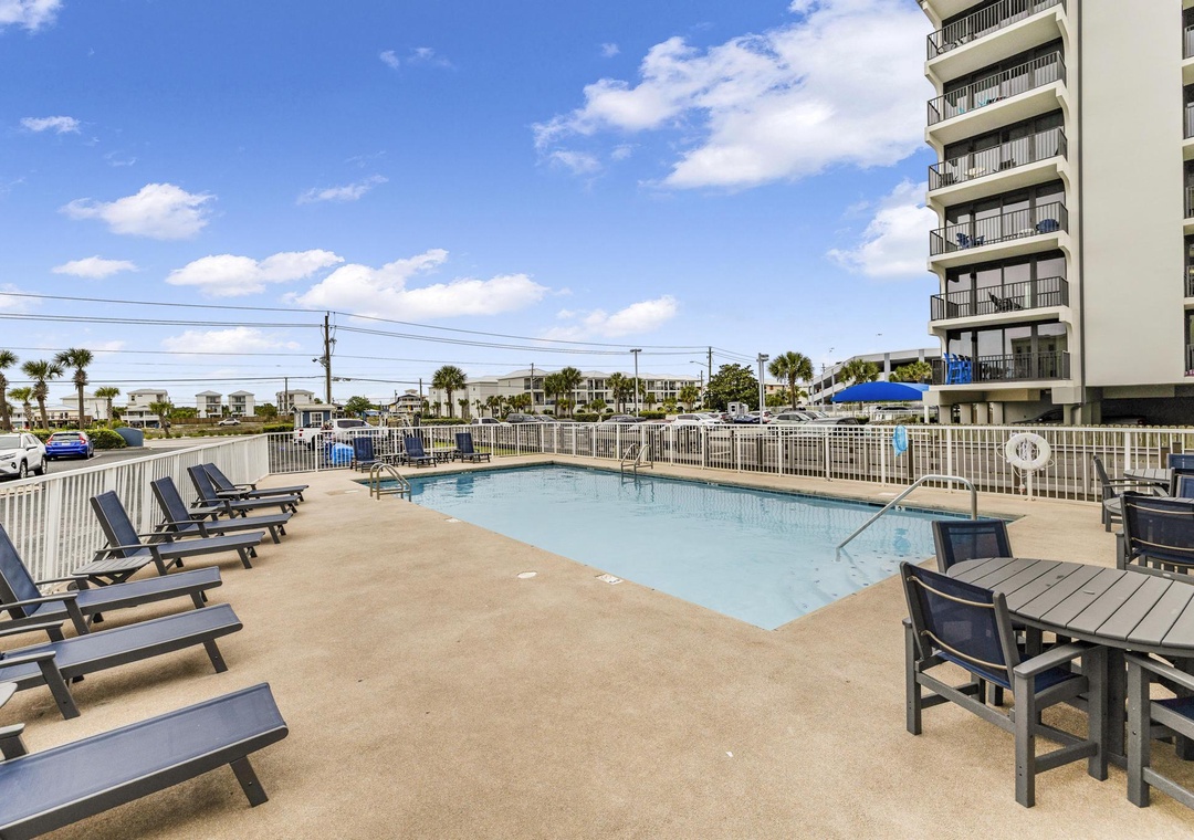 Lounge by the community pool