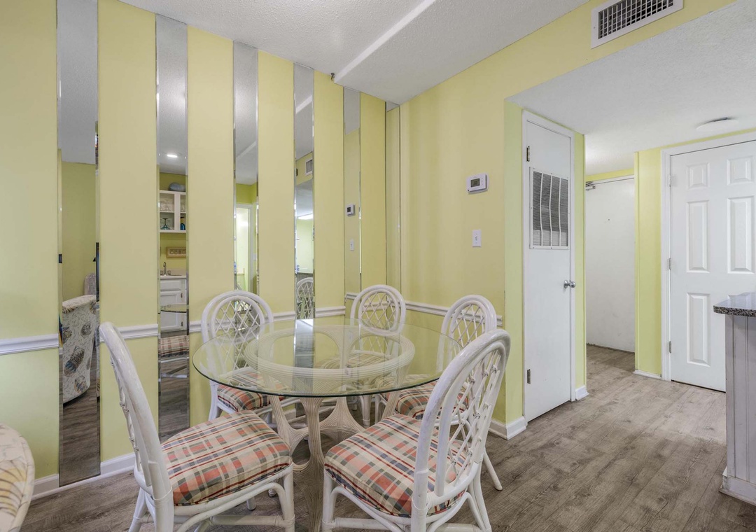 Seating for five at the dining table