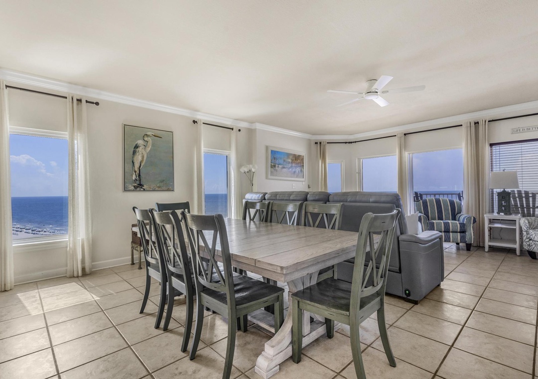 Dining and living space
