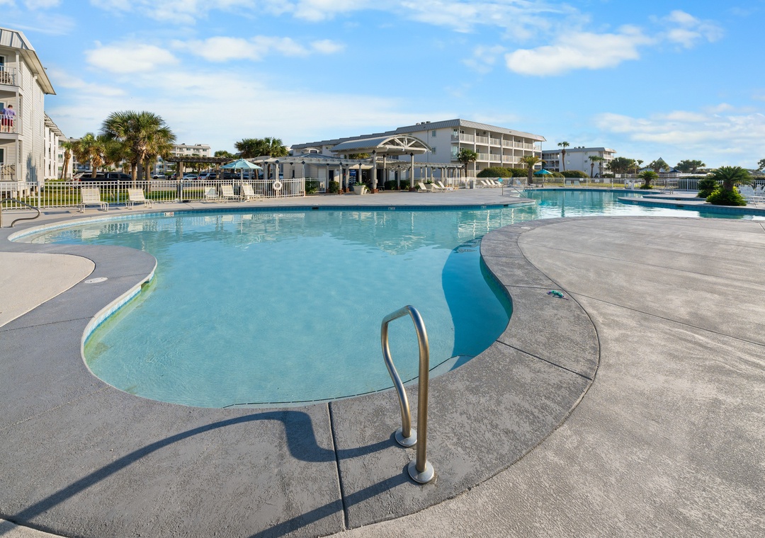 One of the outdoor pools