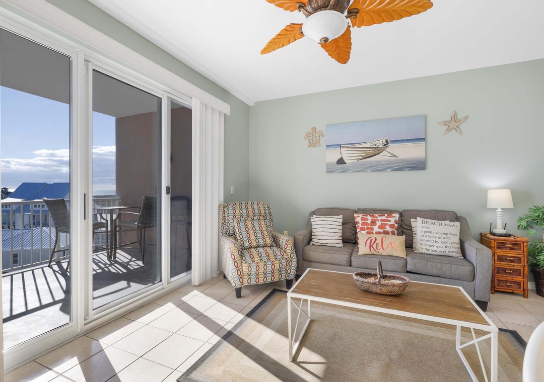 Living room with balcony access