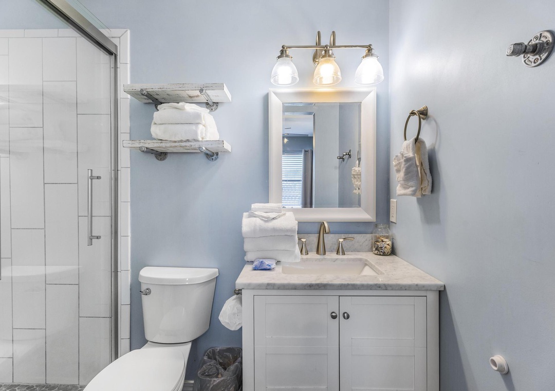 Primary bathroom with walk-in shower