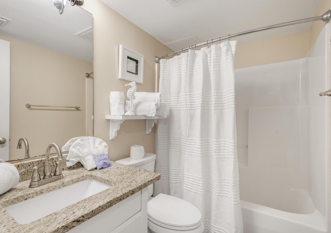 Guest bathroom with shower/tub combo