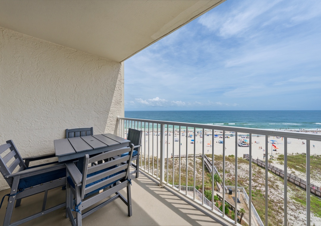 Dine al fresco on the private balcony
