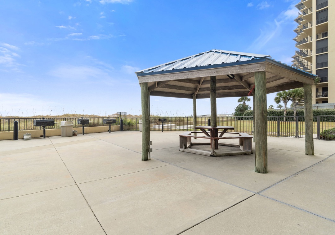 Gazebo and community grilling area