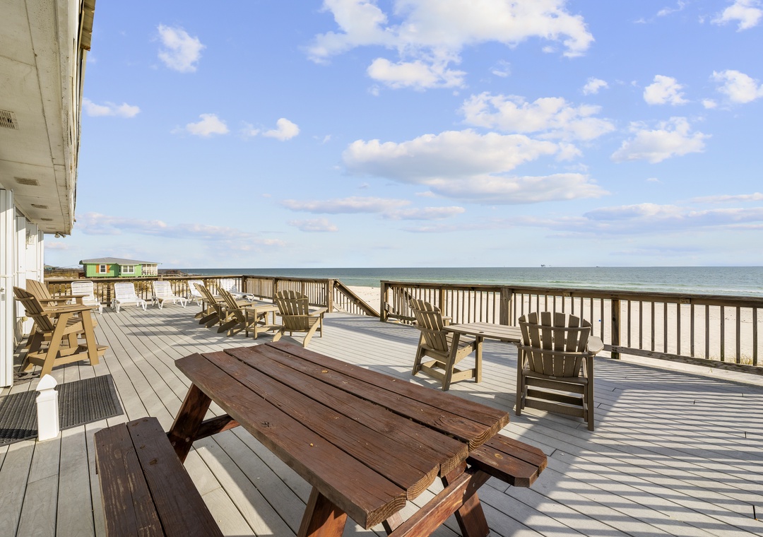 Beachfront deck seating