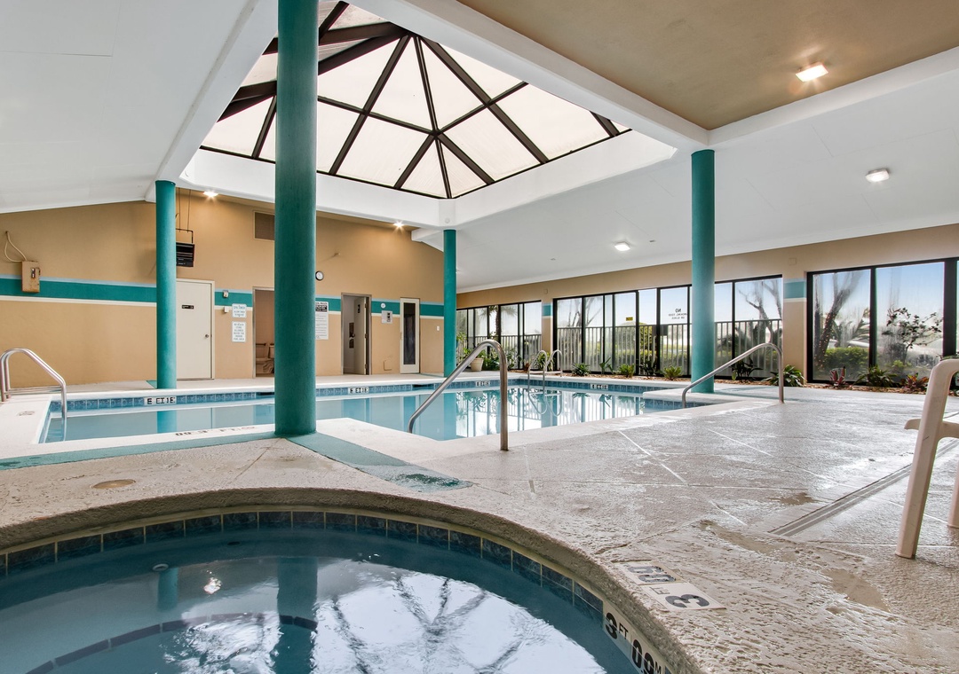 Indoor pool and hot tub