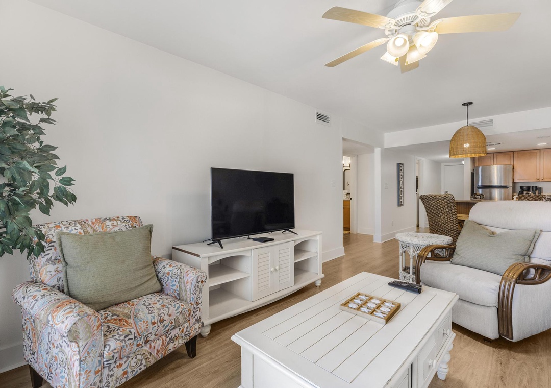 Living room with flat-screen TV