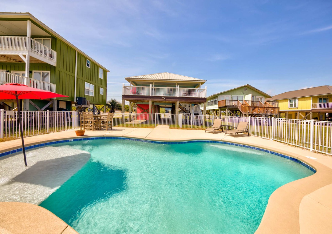 Private saltwater pool.