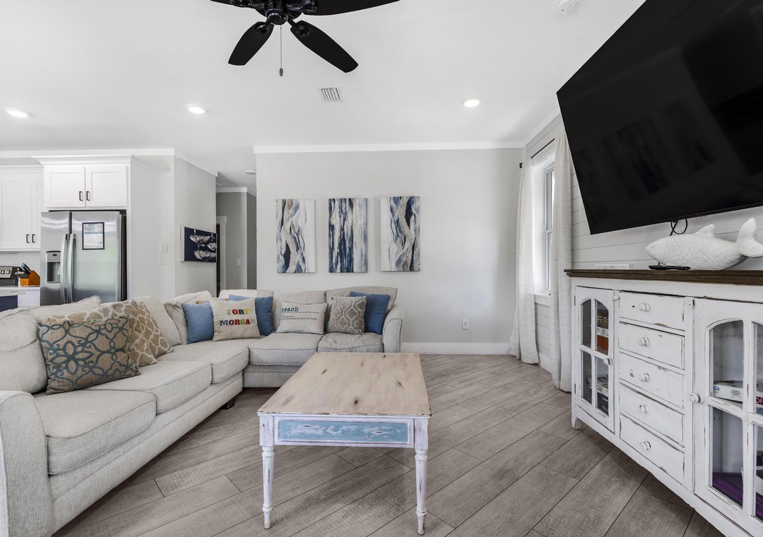 Sectional couch in the living room