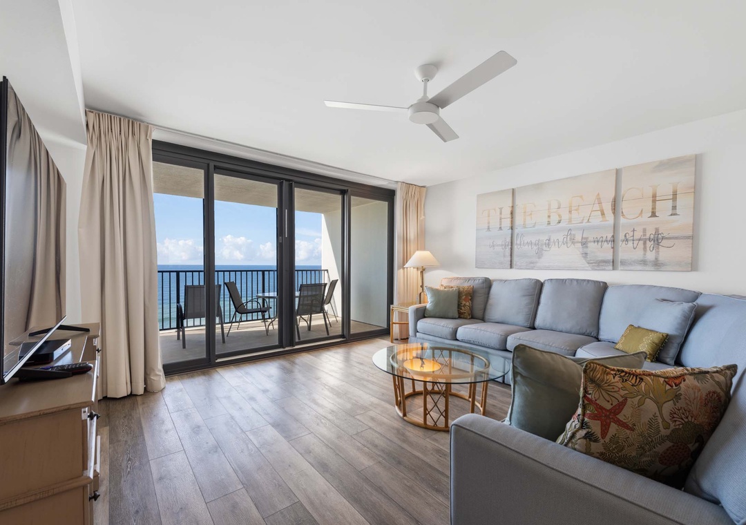 Living room with balcony access