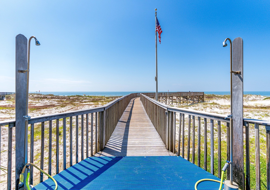Private beach access for the resort
