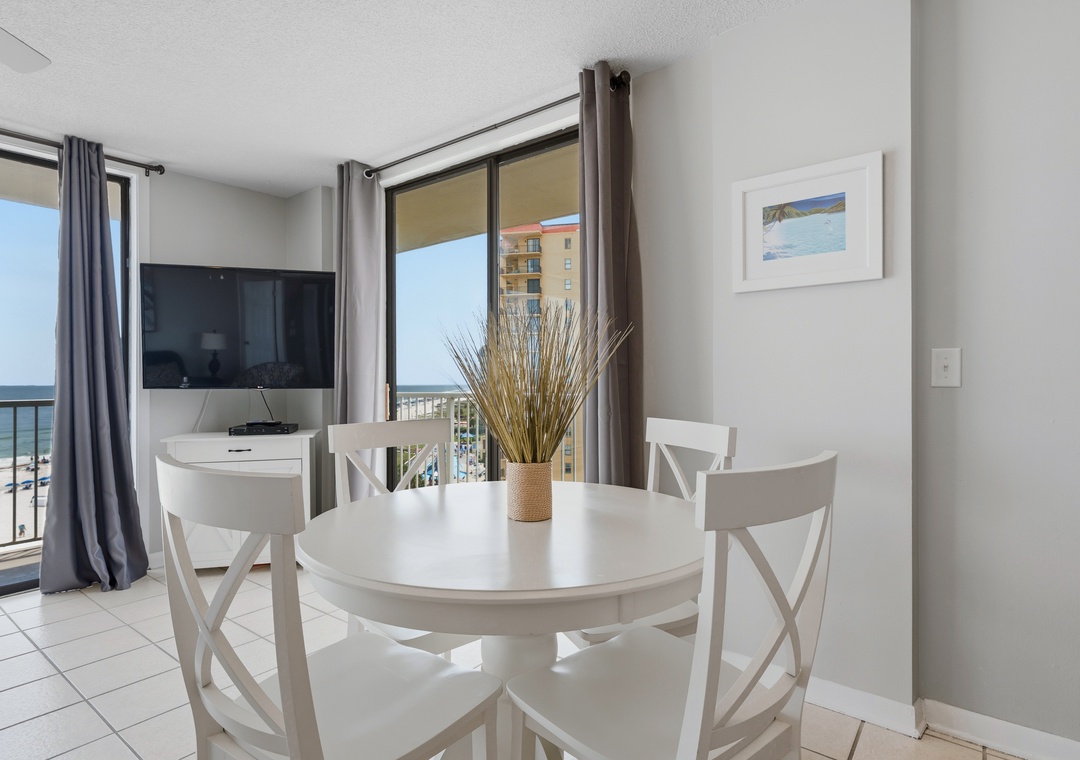 Dining table with seating for four