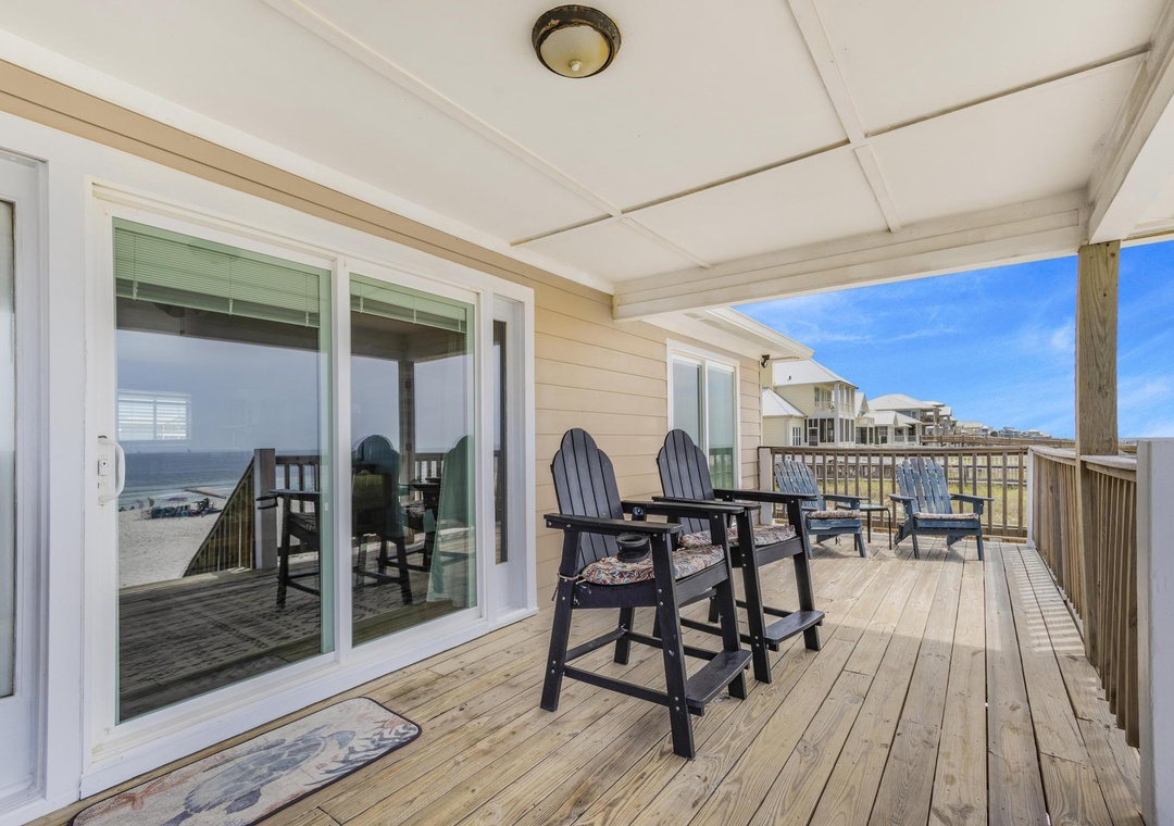 Private deck with seating