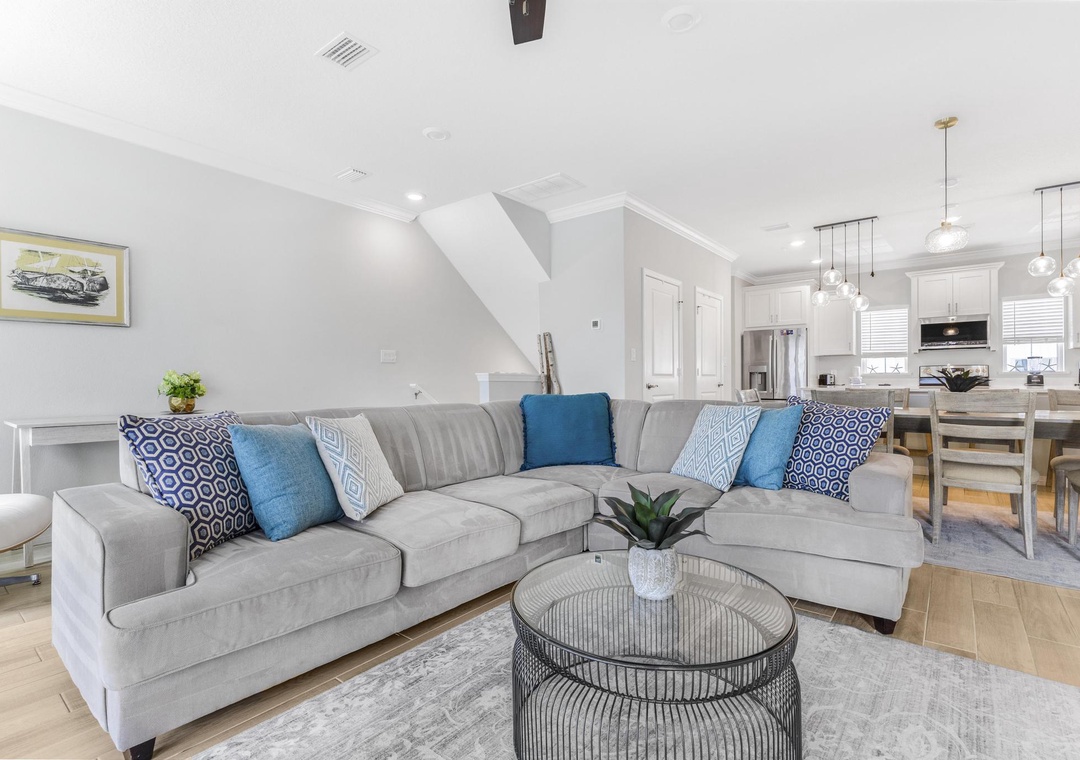 Comfortable living room seating with sleeper sofa