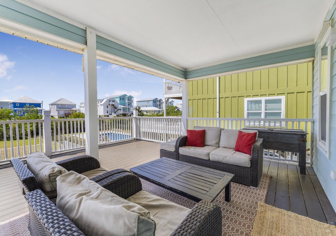 Comfortable seating on the balcony