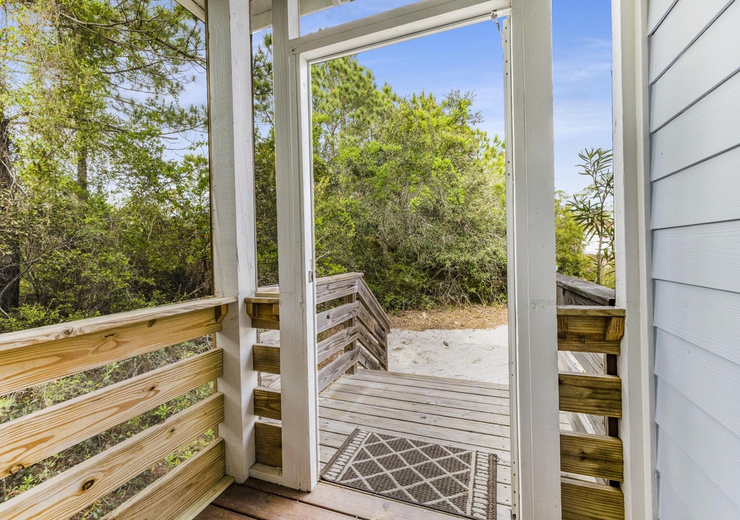 Screened-in front porch