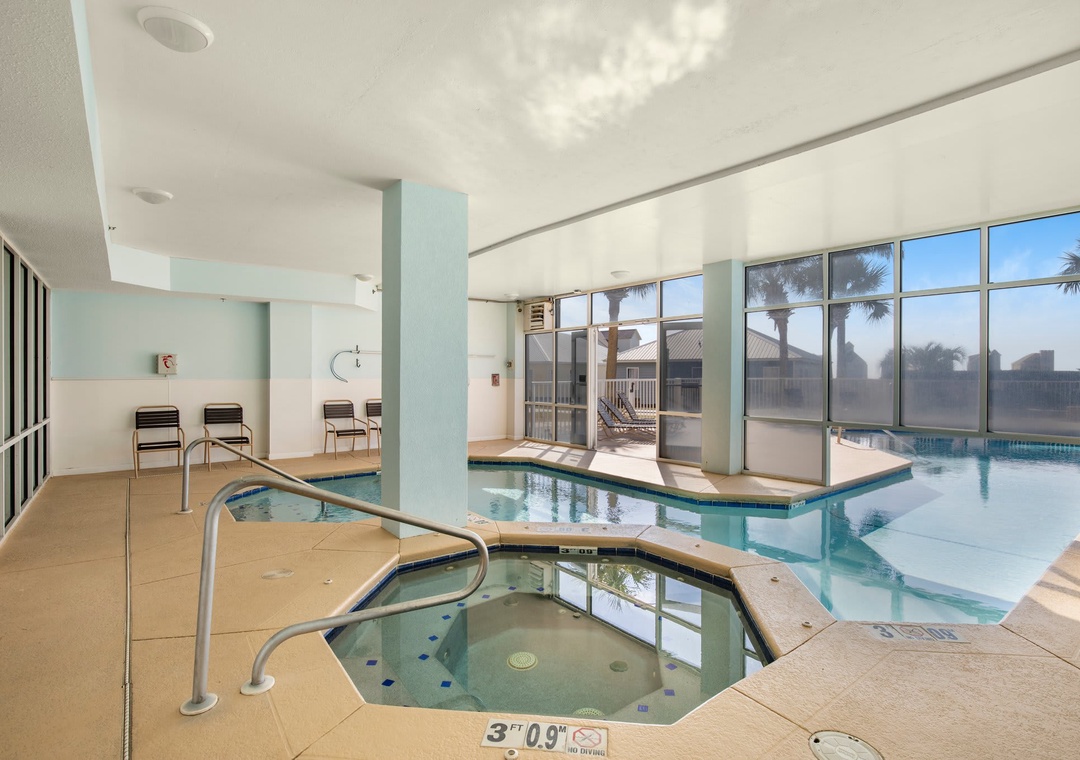 Indoor pool and hot tub