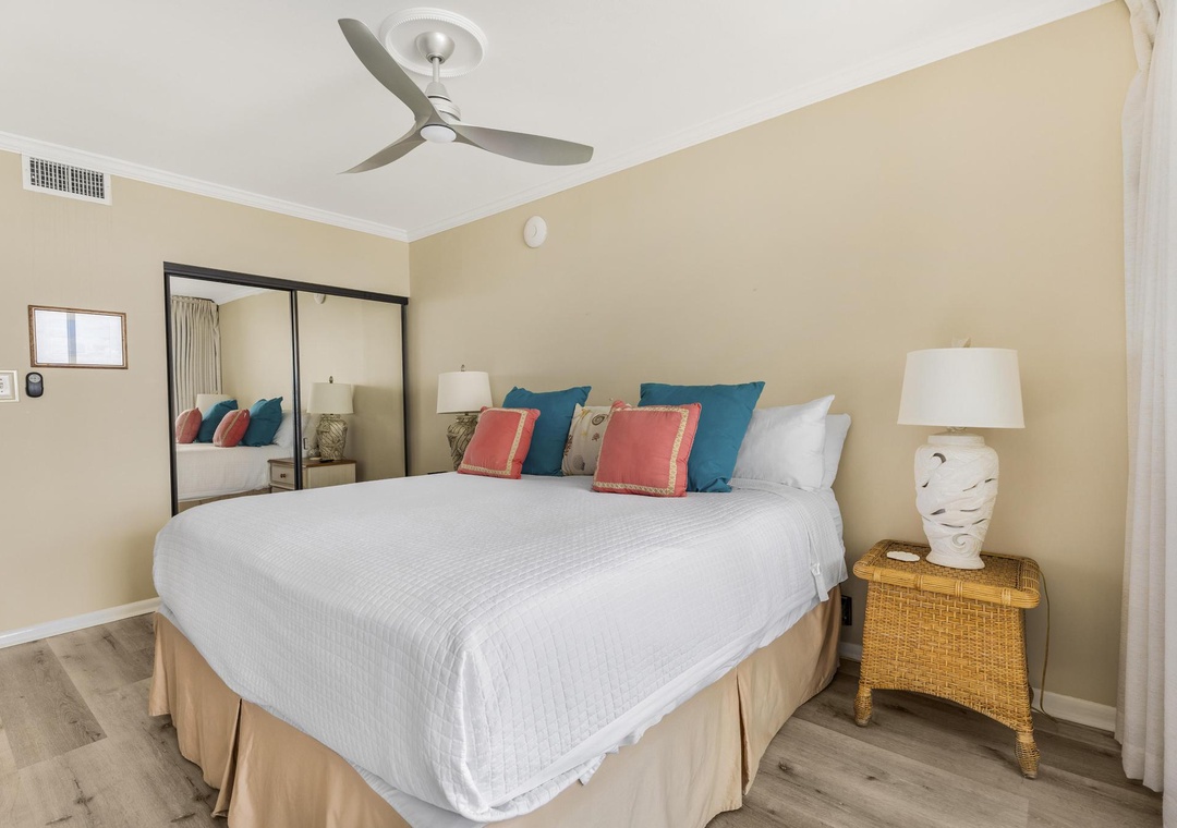 King bed in the primary suite