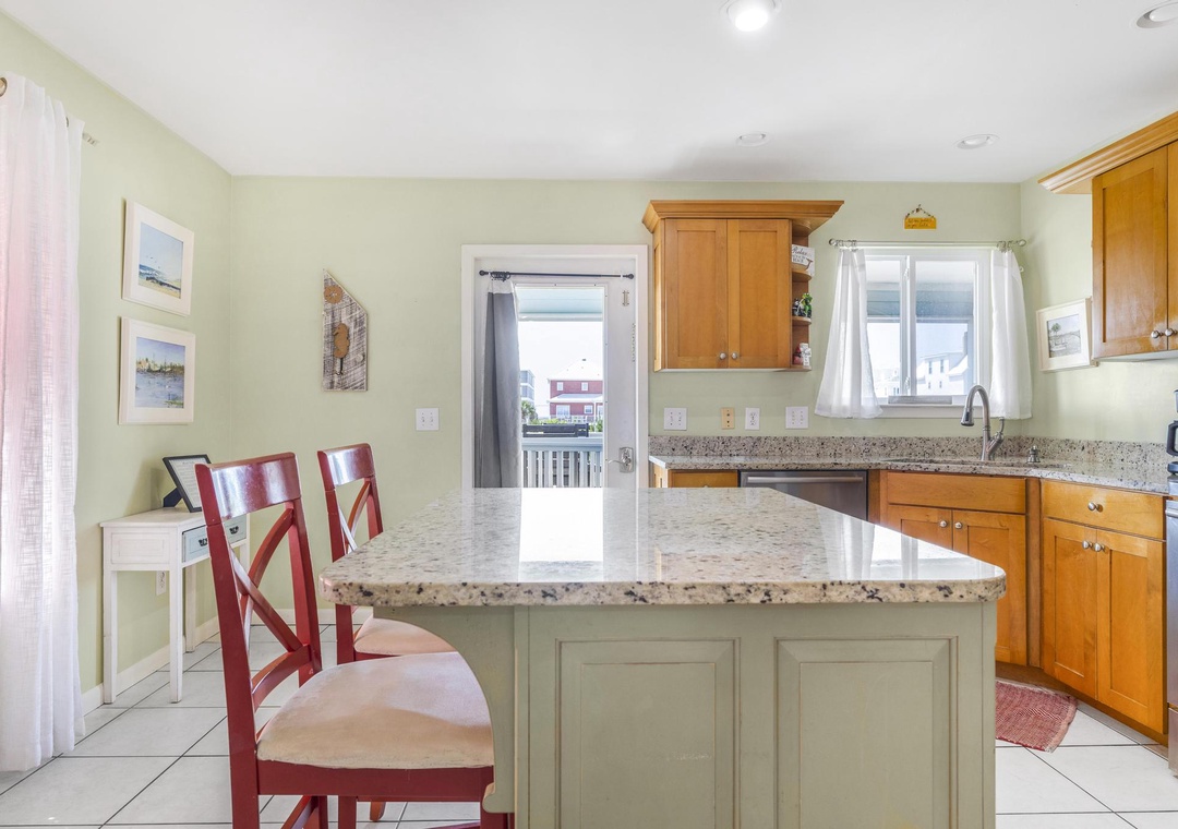Seating for two at the kitchen island