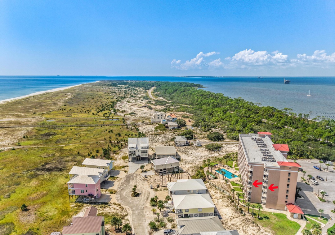 Aerial view of The Dunes