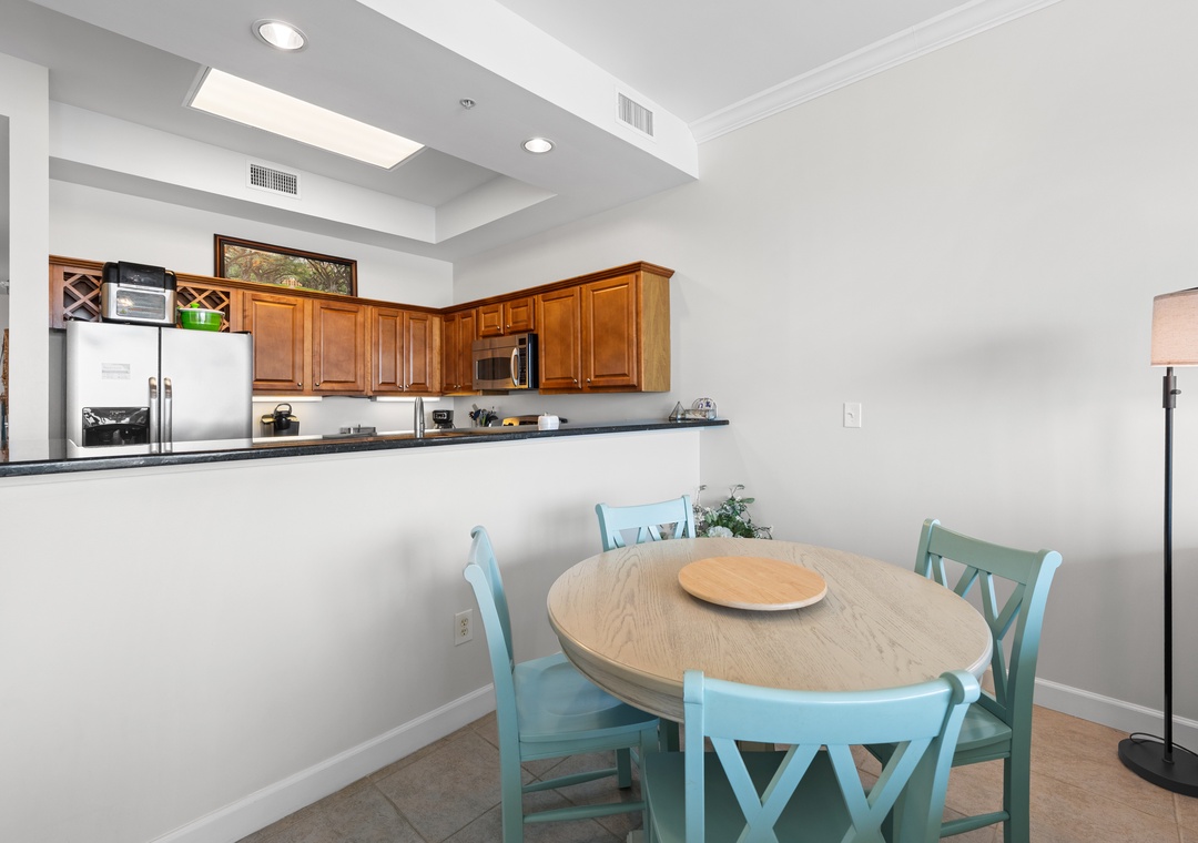 Dining table with seating for four