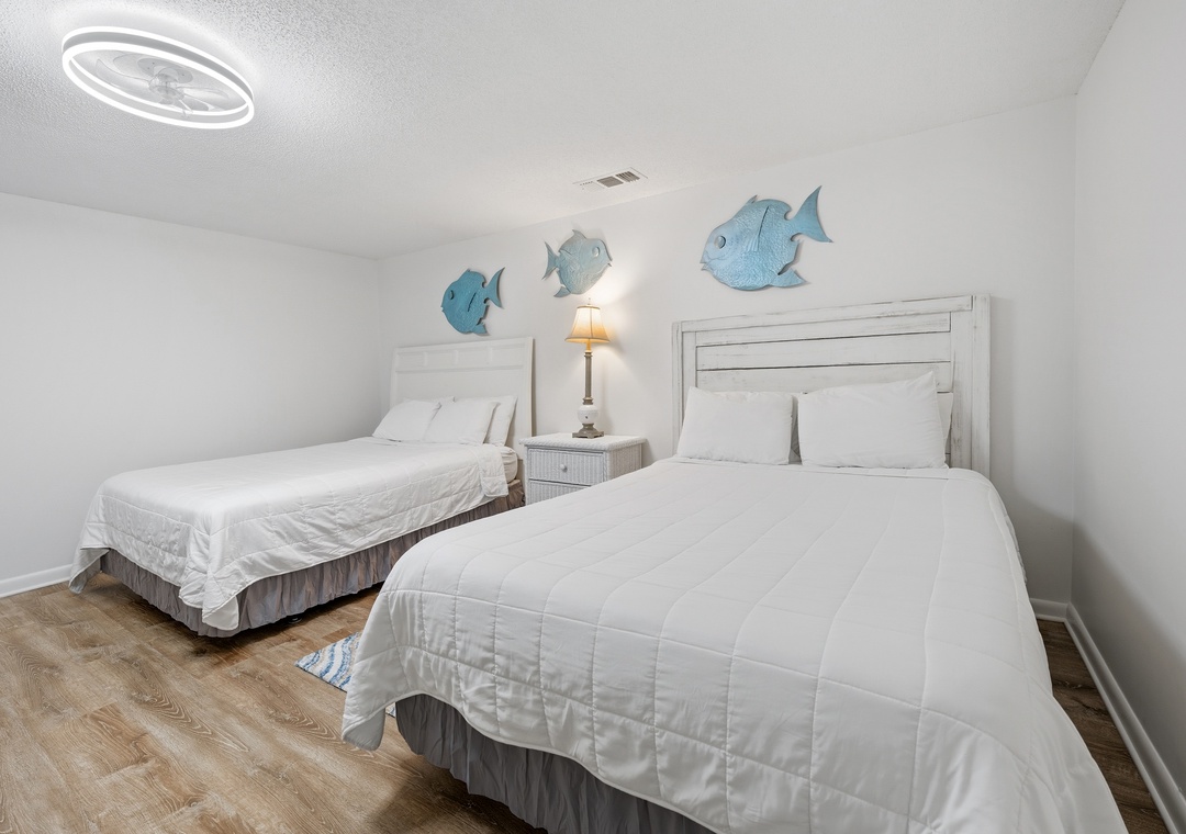 Loft area with two double beds