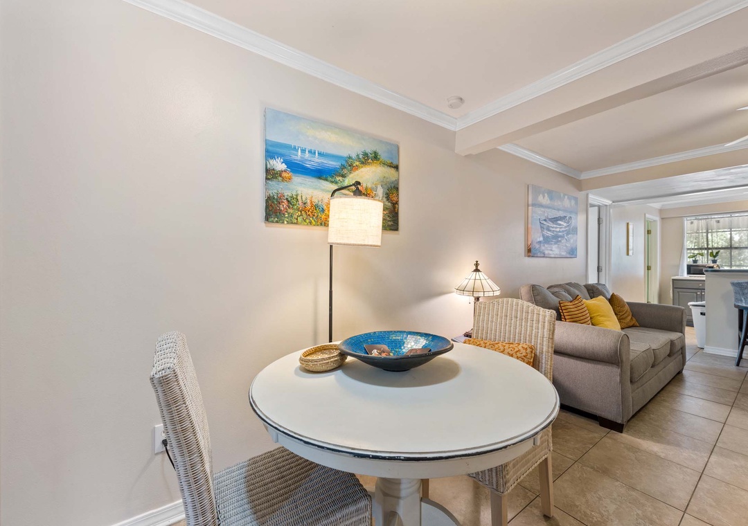 Dining table for two on the first floor