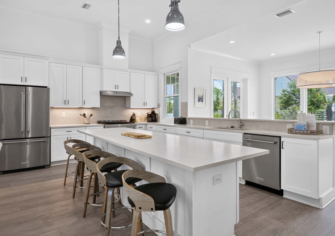 Kitchen island with seating for four