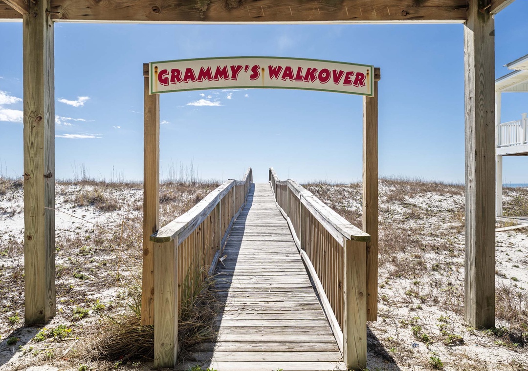 Private beach walkover