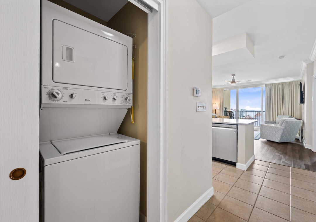 Washer and dryer in unit for your convenience