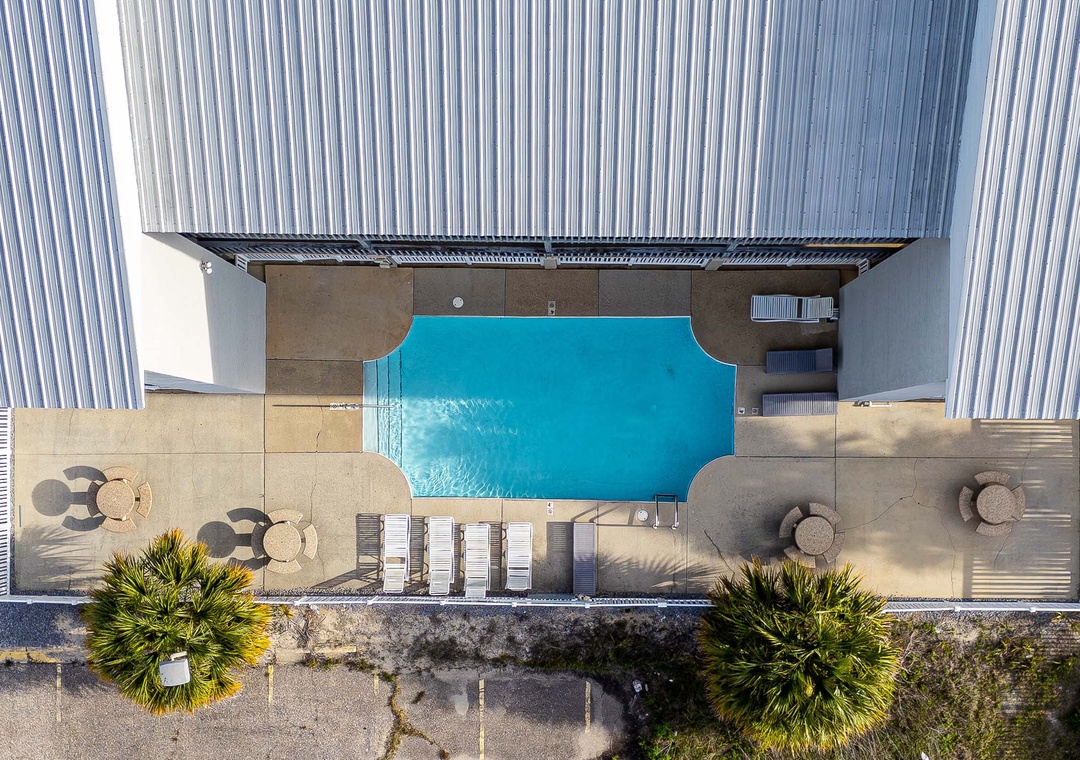 Aerial view of the pool